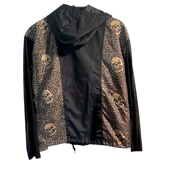Lurking Class Skull Lightweight Hoodie Jacket Sheer Sleeve, size L - Picture 4 of 5